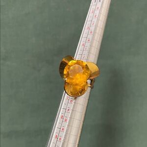Vintage Sarah Coventry Adjustable Gold and Yellow Gemstone Ring